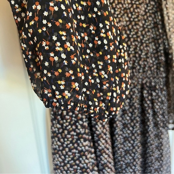 Madewell Floral Black Pattern Dress with Buttons 2X - Picture 7 of 11